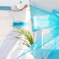 100Pcs Organza Chair Sashes Chair Bows Sashes Tie Back Wedding Events Banquets Chairs Decoration 18x275cm 3