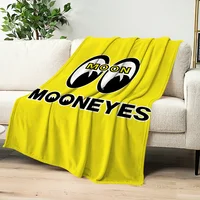 Fashion M-Mooneyes-Brand Logo Blanket Plush Nap Sofa rug for Living Room Warm Office Bedroom Birthday Home Travel Kid Gifts 1