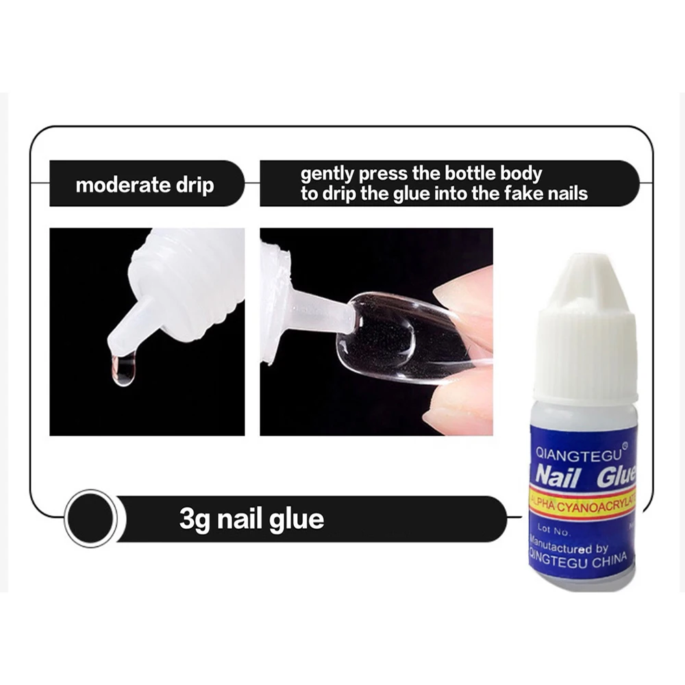 Nail Glue 5PCS/Bag 3G Super Strong Adhesive Nail Wearing Glue Sheet Embedding Diamond Dot Drill Glue