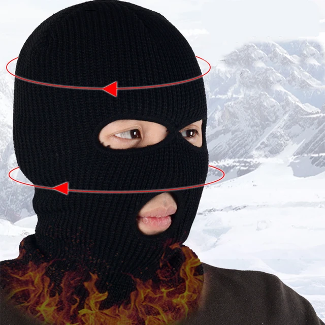  - Winter Army Tactical Mask 3 Hole Full Face Mask Ski Mask Winter Cap Balaclava Motorbike Motorcycle Helmet Full Helmet