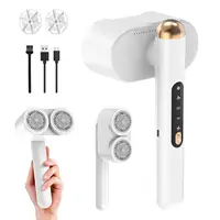 Fabric Shaver Rechargeable Dual Head Hair Remover 4-speed Mode Rotatable Grip Portable Cordless Remover Suitable Sweater Curtain 1