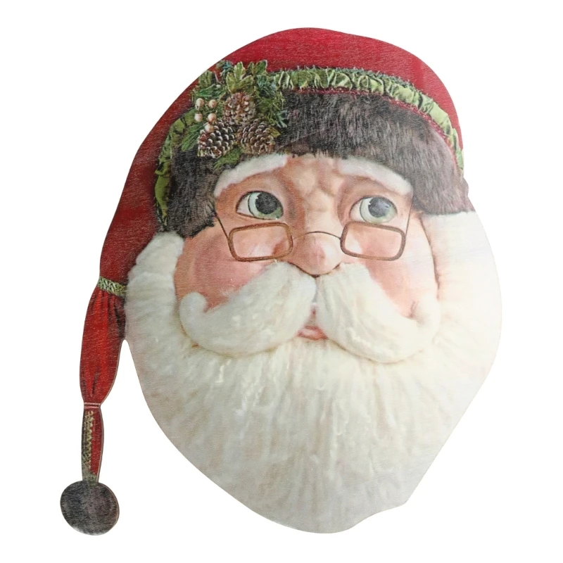 

Деревянное рождественское украшение Санта-Клауса Милый добрый Санта-Клаус дверной знак настенный