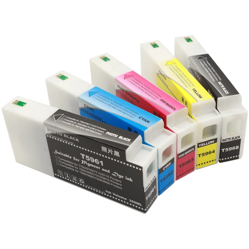 para Cartuchos de Impressora Epson 9908 Pigmento Epson 7908 7890 9890 9908 9710 7710 9910 7910 7900 9910 Cartucho de Tinta T5961-t5969 T596a T596b - Imagem 3