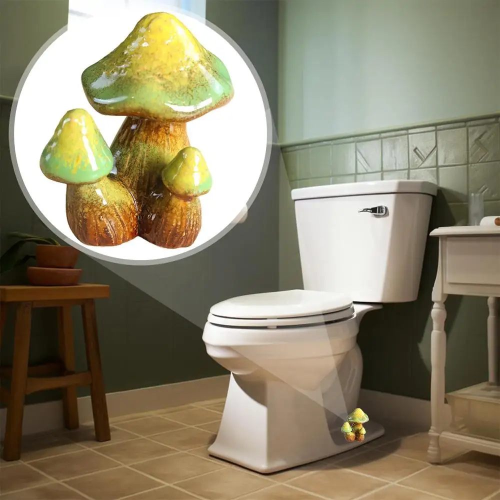 Description Picture 3 of itemToilet Bolt Caps Mushroom 2pcs Mushroom Figurines Decor Mushroom Figurines Decor Cute Mushroom Covers Toilet Bathroom Decor