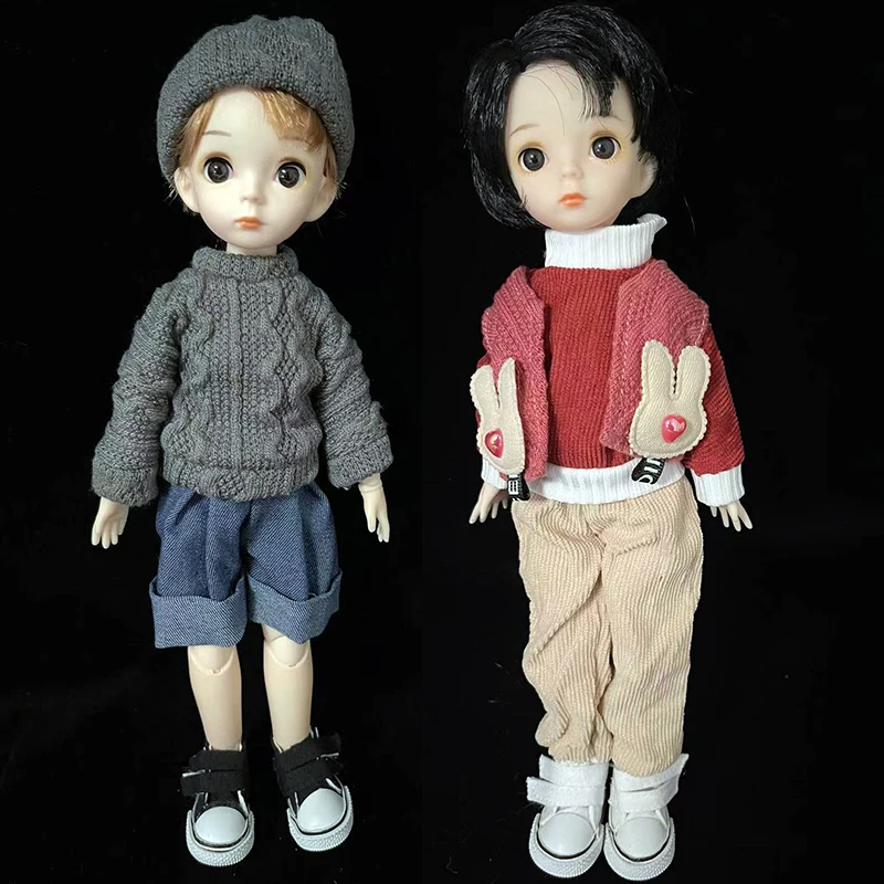 30cm Boys Doll Male 1/6 BJD Doll Dress Up Clothes Handsome Casual Clothes Set Kids Girls Doll Toy Gift 3
