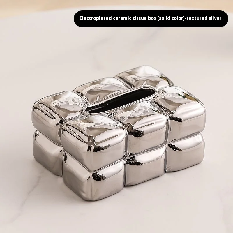 Luxury Chocolate Tissue Box Cover Ceramics Tissue Box High-grade Home Creative Napkins Tissue Holder Livingroom Table Decoration 6