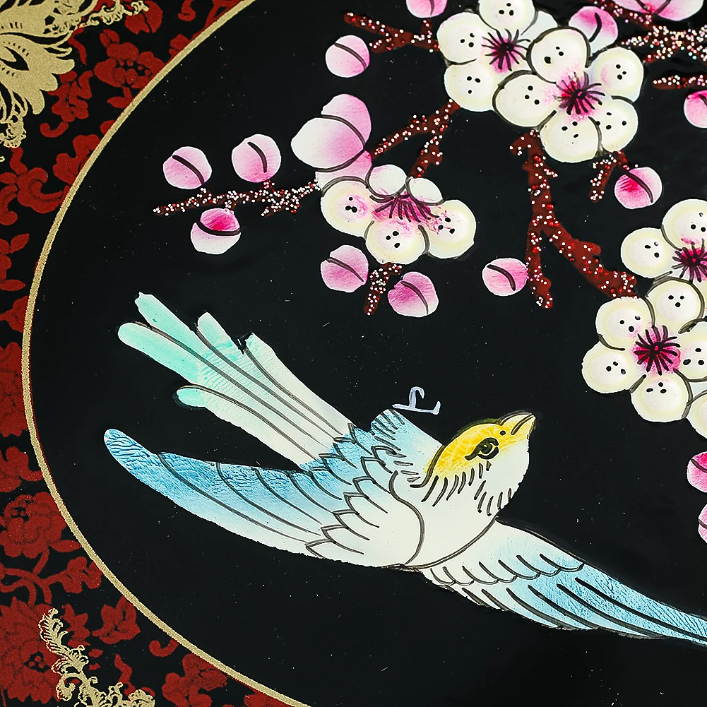 Chinese Magpie Jewelry Box Wooden Double Layer Jewelry Storage Handmade Painted Antique Makeup Case with Mirror Wedding Gift - Image 6