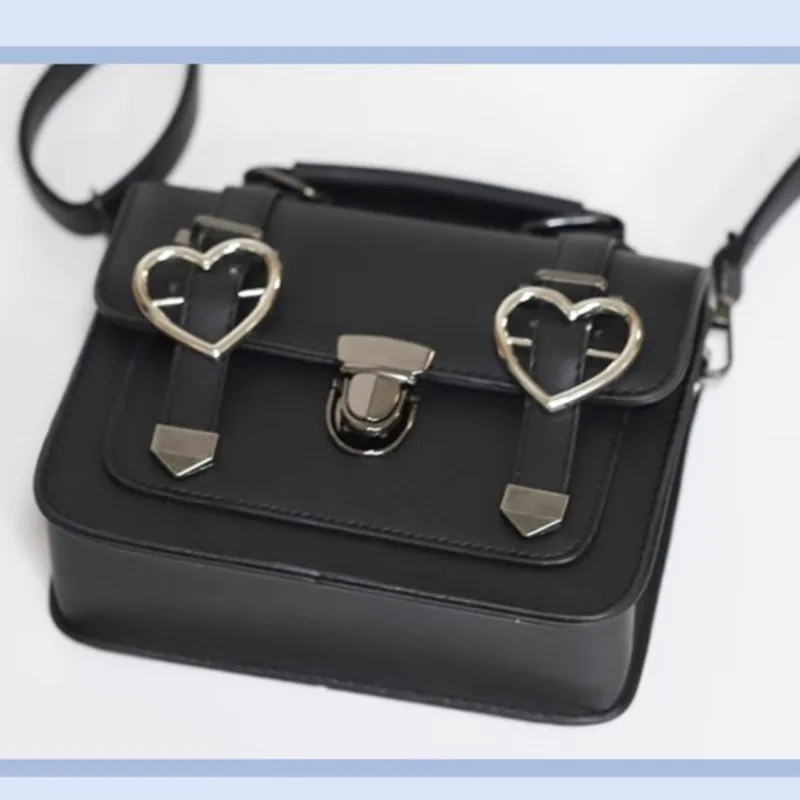 JIAERDI Japanese bow black messenger bag women JK uniform handle square crossbody bags ladies vintage lolita shoulder bags