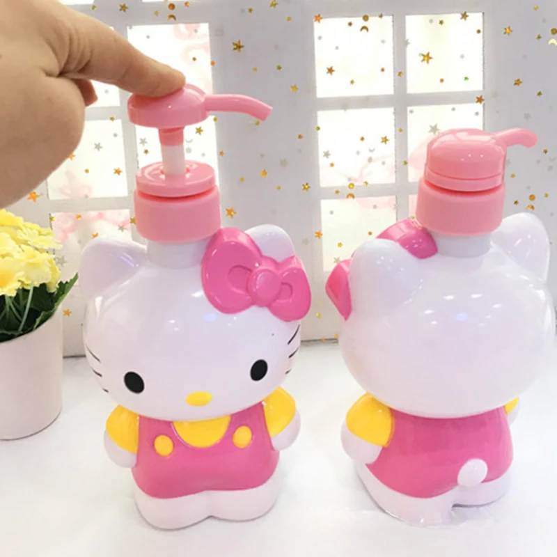 

Cute Hellos Kittys Lotion Bottle Kuromis Three-dimensional Shape Press Dispenser Bottle Shampoo Bath Bottle Large Capacity