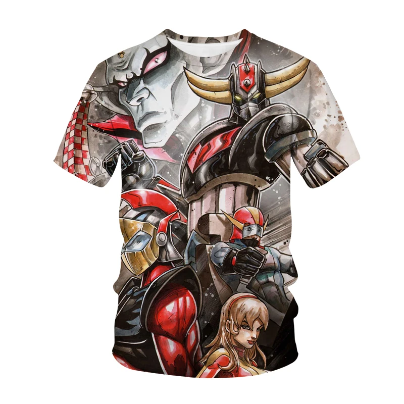 

2023 Anime Grendizer Robot 3D Print T-shirt Men Women Fashion Casual Streetwear Oversized T Shirt Kids Goldorak Tees Shirts Tops