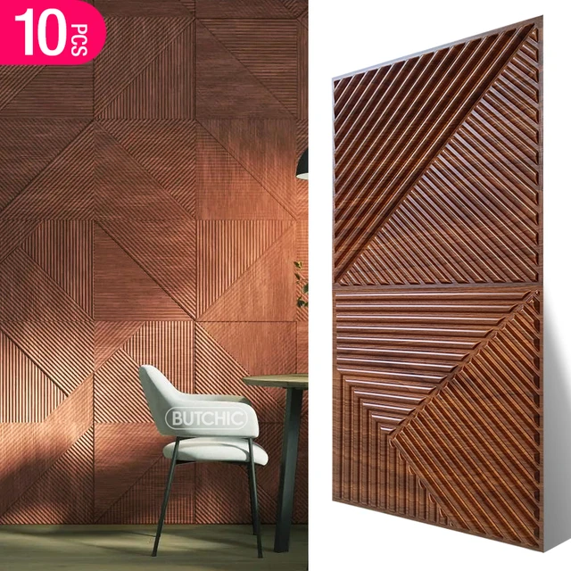 แผ่นผนัง 3 มิติ สีทองแชมเปญ ขนาด 30x30 ซม. 10 ชิ้น แผ่นติดผนัง 3 มิติ สีทองเงา สำหรับตกแต่งงานแต่งงาน ฉากหลังงานปาร์ตี้ ลายไม้ 1