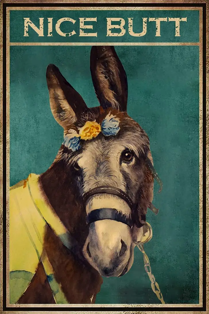 

Винтажные знаки с изображением осла, красивое украшение для стен дома, металлические таблички, винтажные металлические жестяные Декоративные плакаты с логотипом