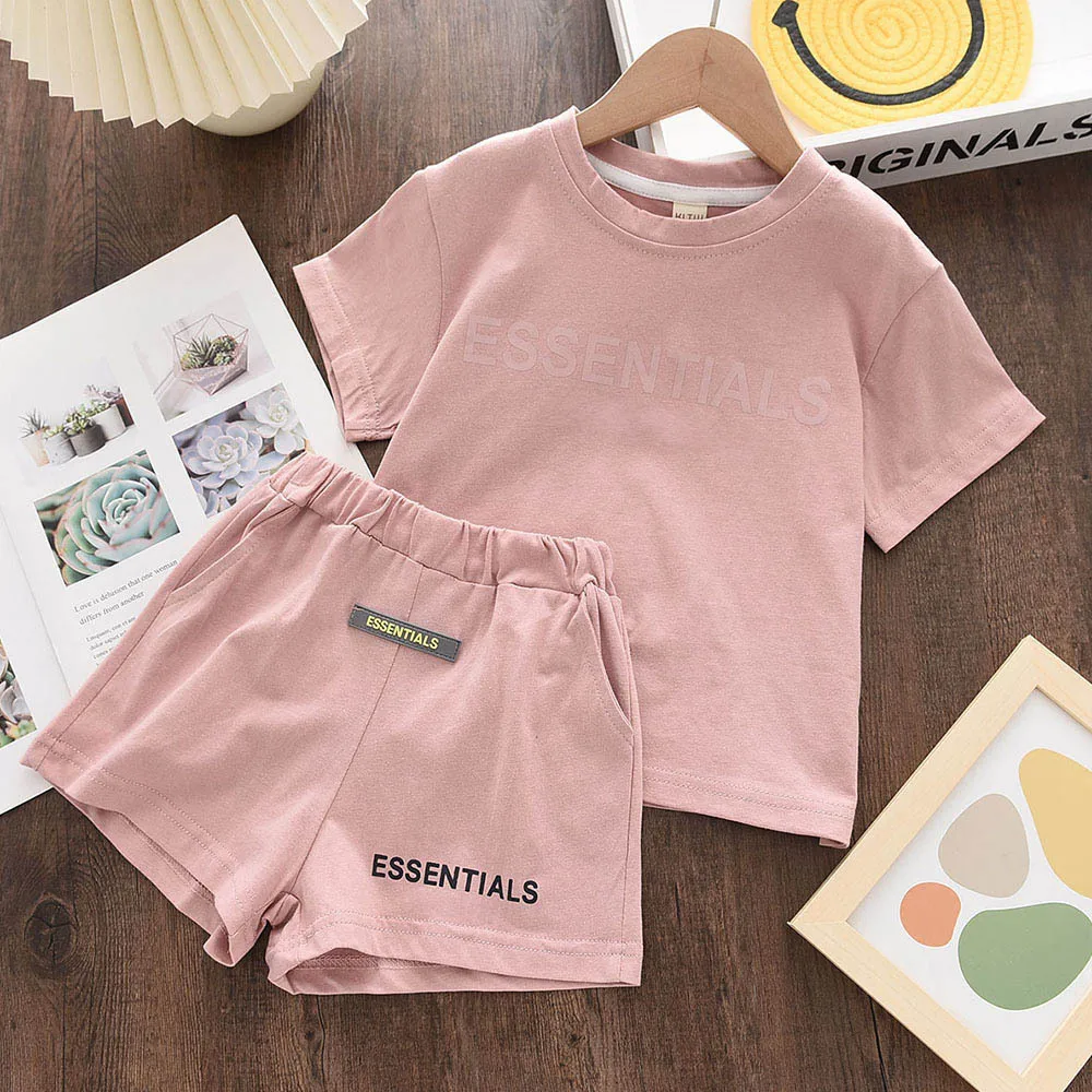 Baby Boy Cotton Clothes Set Kid Girls Letter Ptinted T-shirts and Shorts 2pcs Set Children Casual Top Bottom Outfit Tracksuits