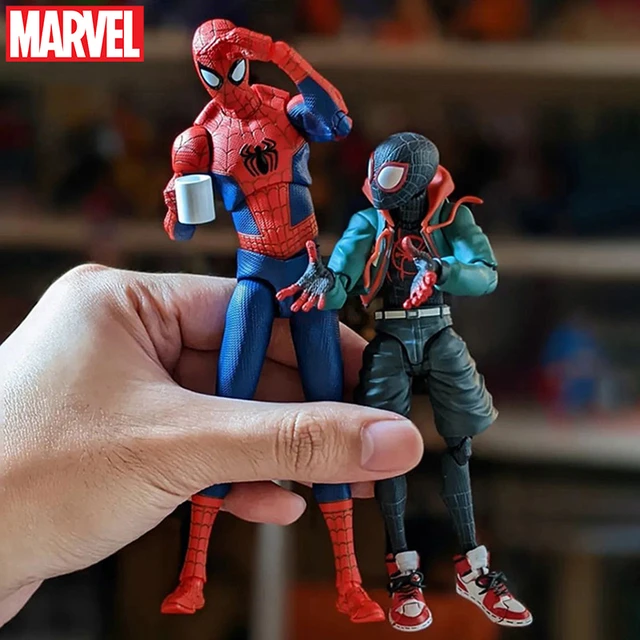 Original Mafex 107 Spider Man Action Figure Toys 1/12 Spiderman Into The  Spider-verse Miles Morales Movable Model Statue Dolls - AliExpress