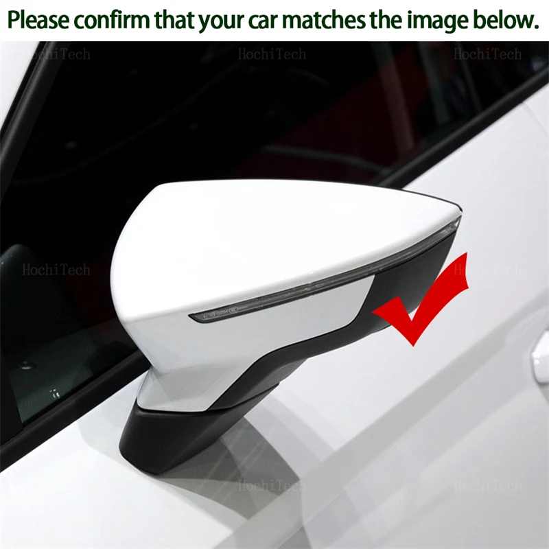 Leapiture Trim Wing Mirror Cover Door Mirror Cap Pair Rear View Mirror Protective Covers Replacement For SEAT Leon Mk3 5F ST FR Cupra 2013‑2019(carbon - View #14