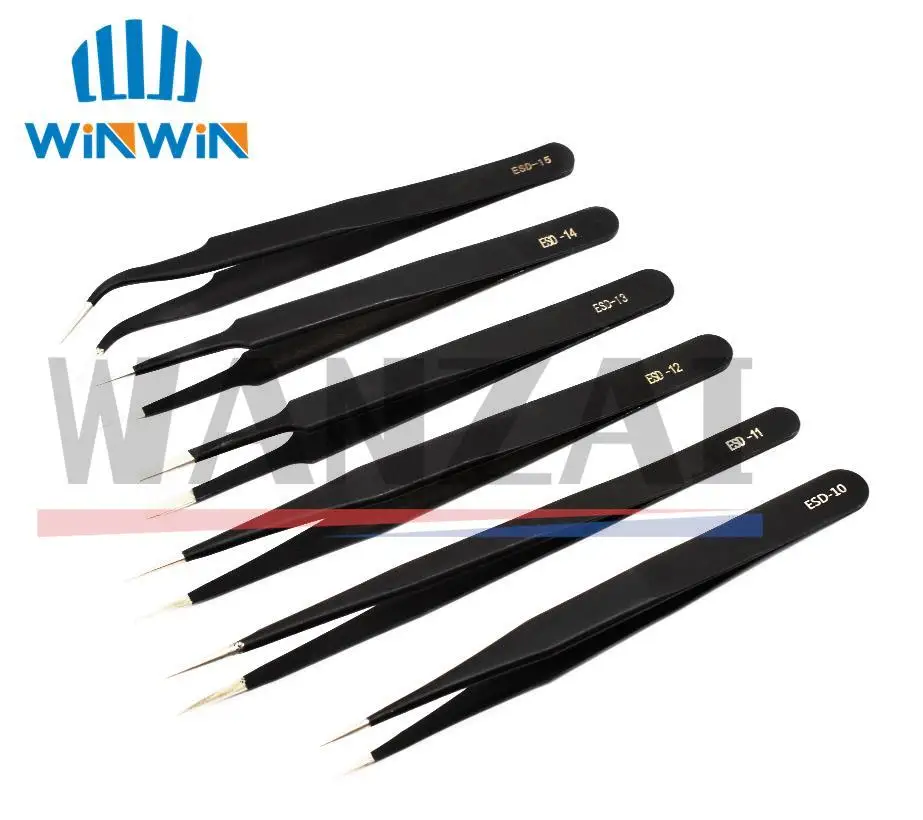 1,5mm Industrie Pinzette Anti-Statische Edelstahl Pinzette Set Handy Reparatur Werkzeuge ESD Präzision Pinzette ESD10 zu ESD15