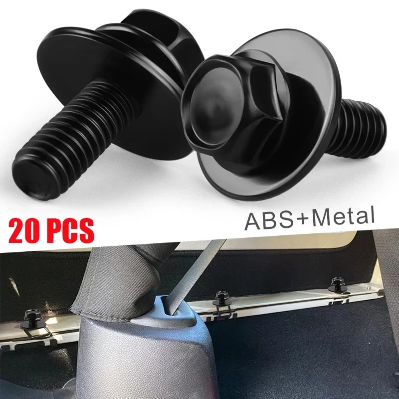 새로운 20개 M6 자동차 나사 본체 볼트 너트 자동차용 범용 -1.0 X 16mm 길이. 10mm 육각 자동차 차체 펜더 범퍼 엔진 볼트