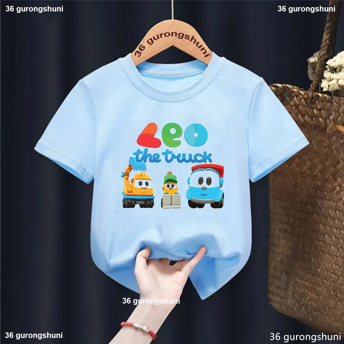New Boys Tshirt Funny Leo The Truck Tv Show Cartoon Print Toddler T-Shirt Kawaii Girls T Shirt Fashion Boys/Girls Clothes 4
