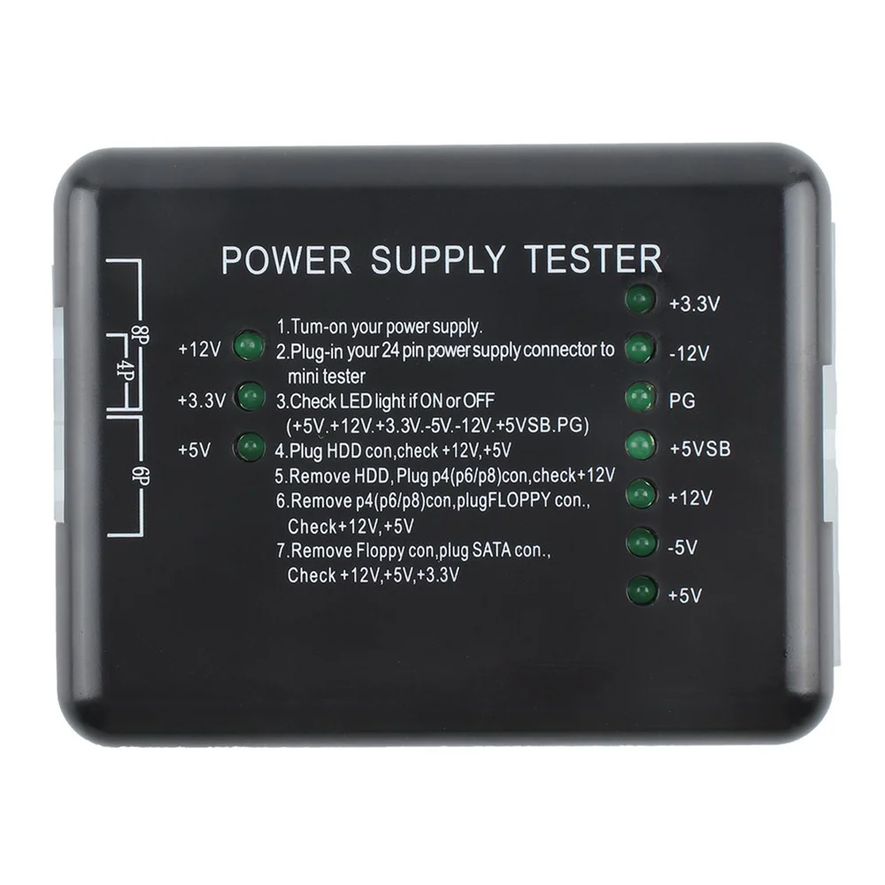 Computer Power Supply Tester ATX Power Supply Diagnostic Instrument Computer Case Tester