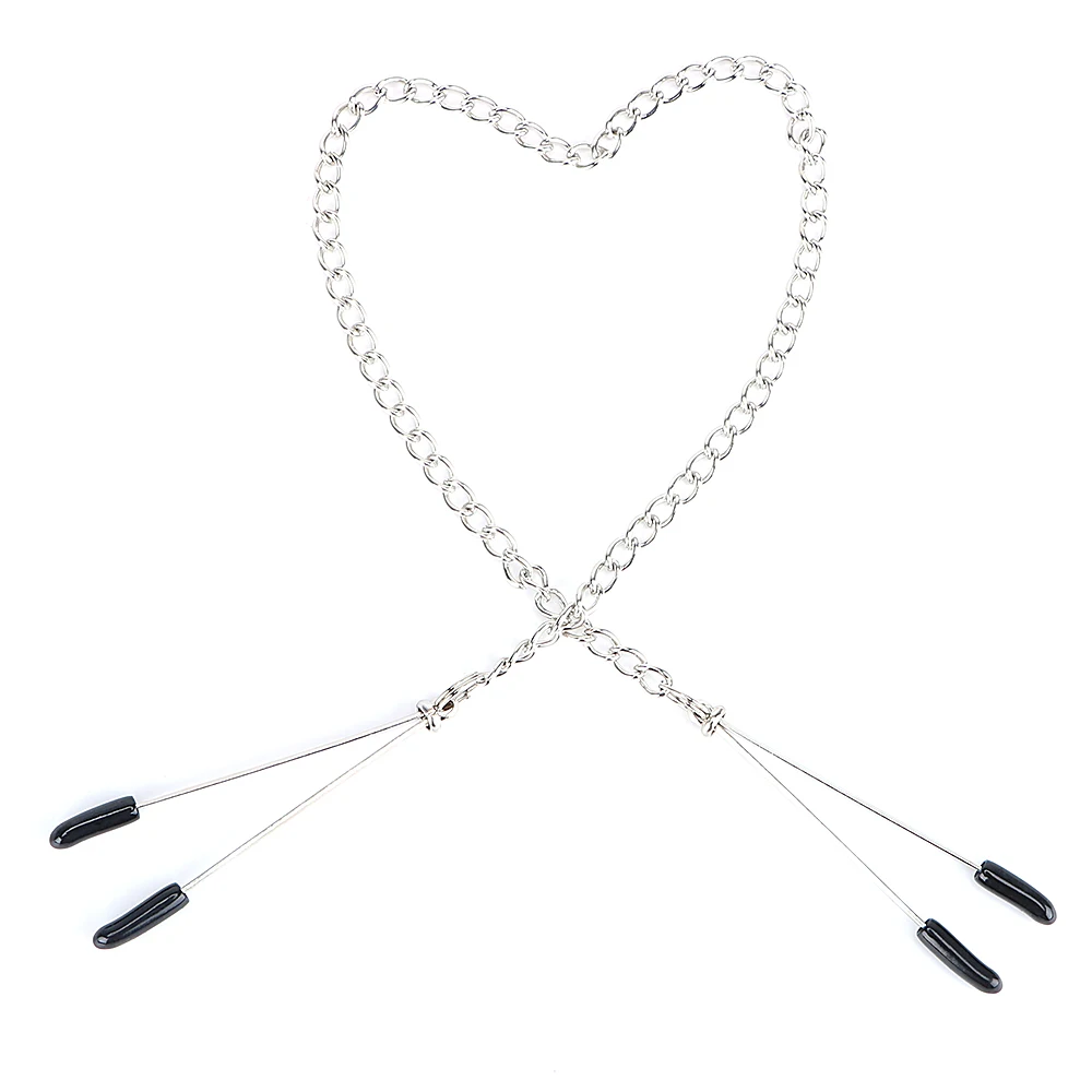 IKOKY Nipple Clamps with Metal Chain Adjustable Breast Labia Clips Clit Clamp Sex Toys for Couple Fetish Adult Game Sex Product