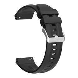 Premium Silicone Replacement Strap for Smartwatch - No Gap Design, Durable and Comfortable Bracelet Band Accessory (Black)