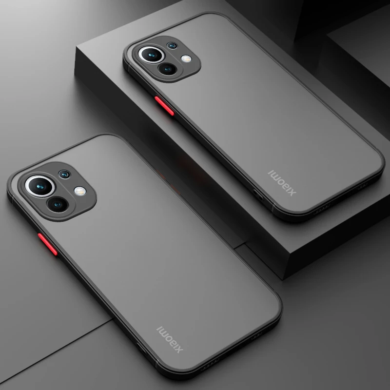 Shockproof Matte Case For Xiaomi Mi 11 Lite 5G NE 9s 9T 10s Poco X3 K50 Redmi Note 10 9 8 12 11T Pro Lens Protection Clear Cover