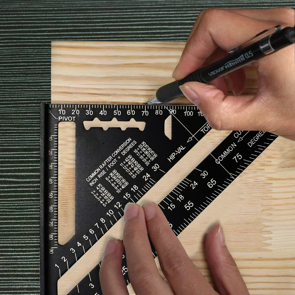 7 Inch Triangle Carpenter Square Aluminum Alloy For Woodworking And Carpentry Triangle Ruler Layout Measuring Tool 5