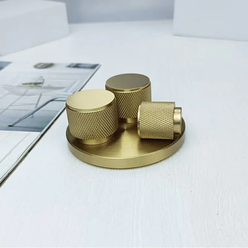 Brass Textured Knobs Knurled Drawer Knob Wardrobe Handle Nordic