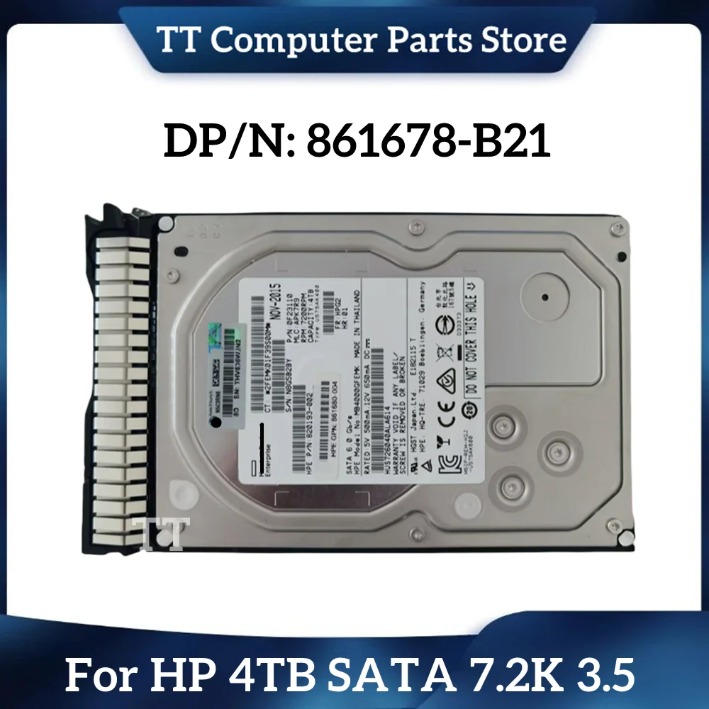 Tt Per Hp 861678-B21 862127-001 4Tb Sata 7.2K 3.5 Server Hard Disk Ssd Fast Ship