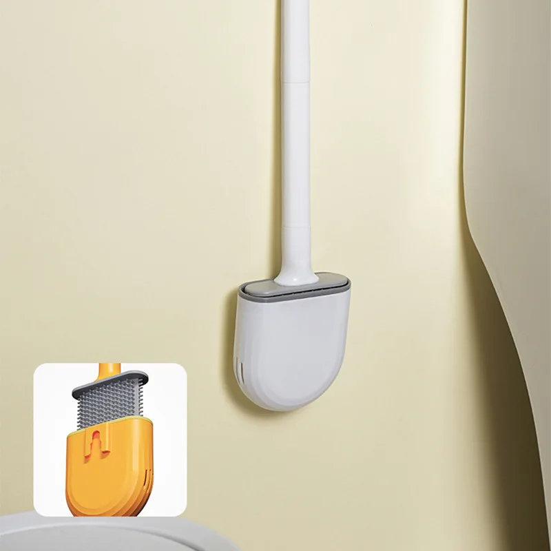 Silicone Toilet Brush Wall-Mounted Set Wash Toilet Wc Accessories Holder Bathroom accessories toilet brush set toilet brush holder
