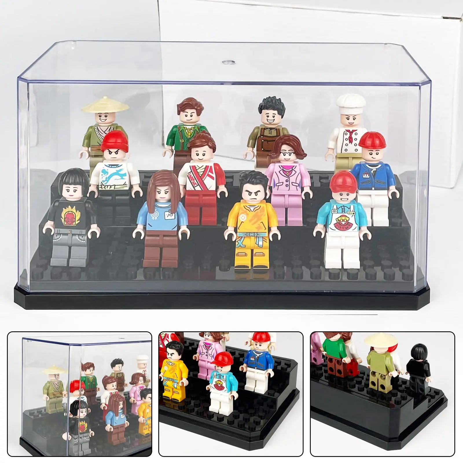 Acrylic Display Case for Minifigure Action Figures Blocks Removable Display Box Cube Showcase for Models Dustproof Storage 5