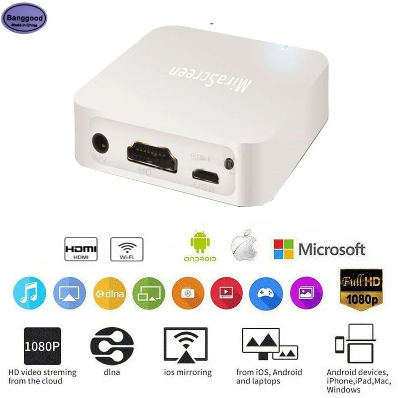 

Автомобильный адаптер Miracast Wi-Fi для зеркального дисплея, зеркальный адаптер MiraScreen X7 Media DLNA Airplay для Android iOS