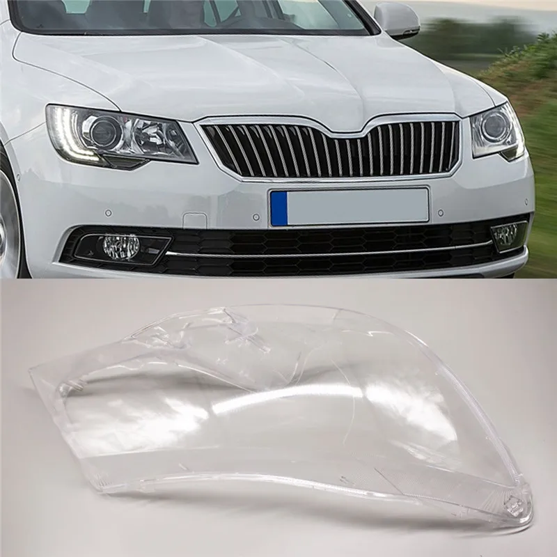 Car Front Headlight Lens Glass Auto Shell Headlamp Lampshade Head Light  Lamp Cover Lampcover For Skoda Superb 2013 2014 2015