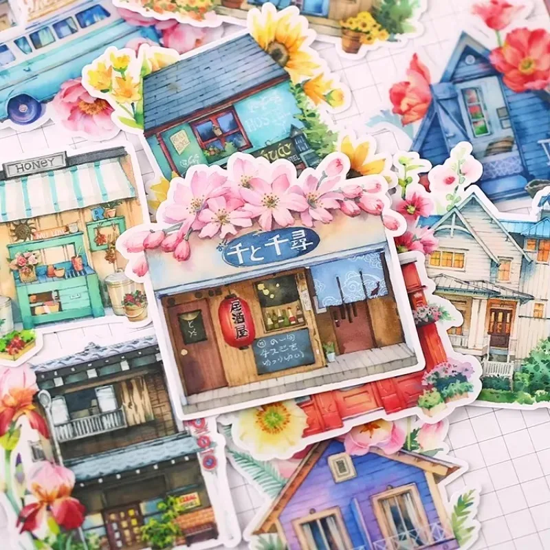 15 Stück süße märchenhafte Chalet Kinder lustige Papieraufkleber selbstgemachte Buchhaltungsaufkleber auf Laptop / dekoratives Scrapbooking / DIY
