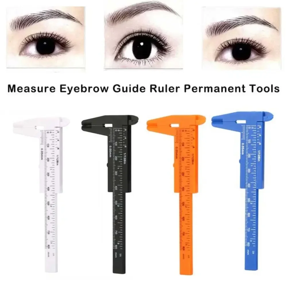 Portable 80mm Makeup Measurement Tools Plastic Eyebrow Measuring Vernier Caliper Tattoo Microblading Caliper Ruler Permanent