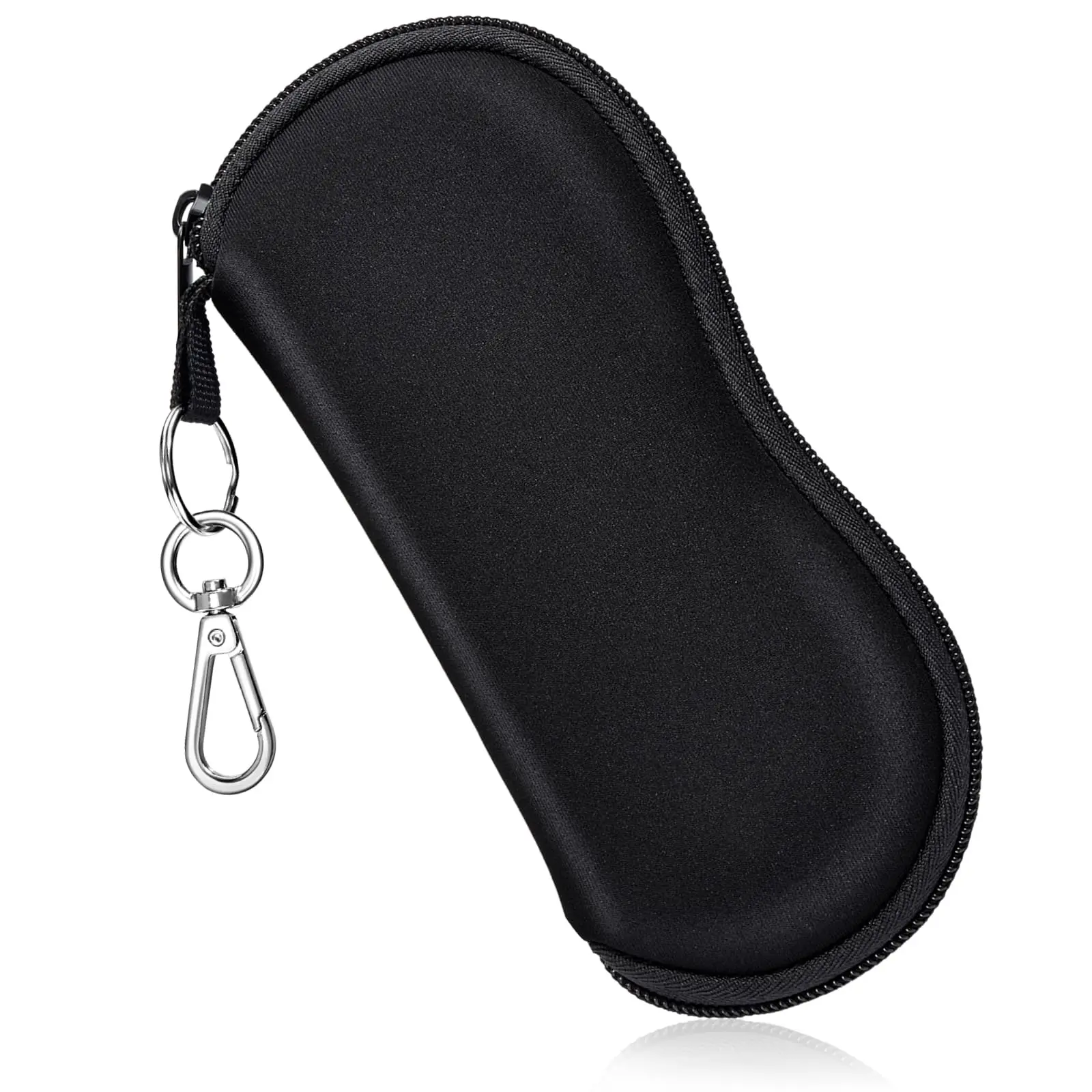 Portable Neoprene Zipper Eyeglass Case with Clip Attachment