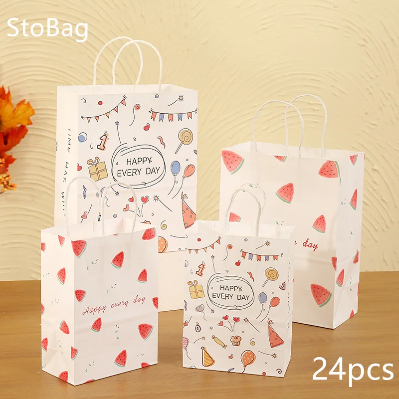 

StoBag Мультяшные Арбузные конфеты, сумка для шоппинга, упаковка, подарок, игрушка, закуска, конфеты, шоколадное печенье