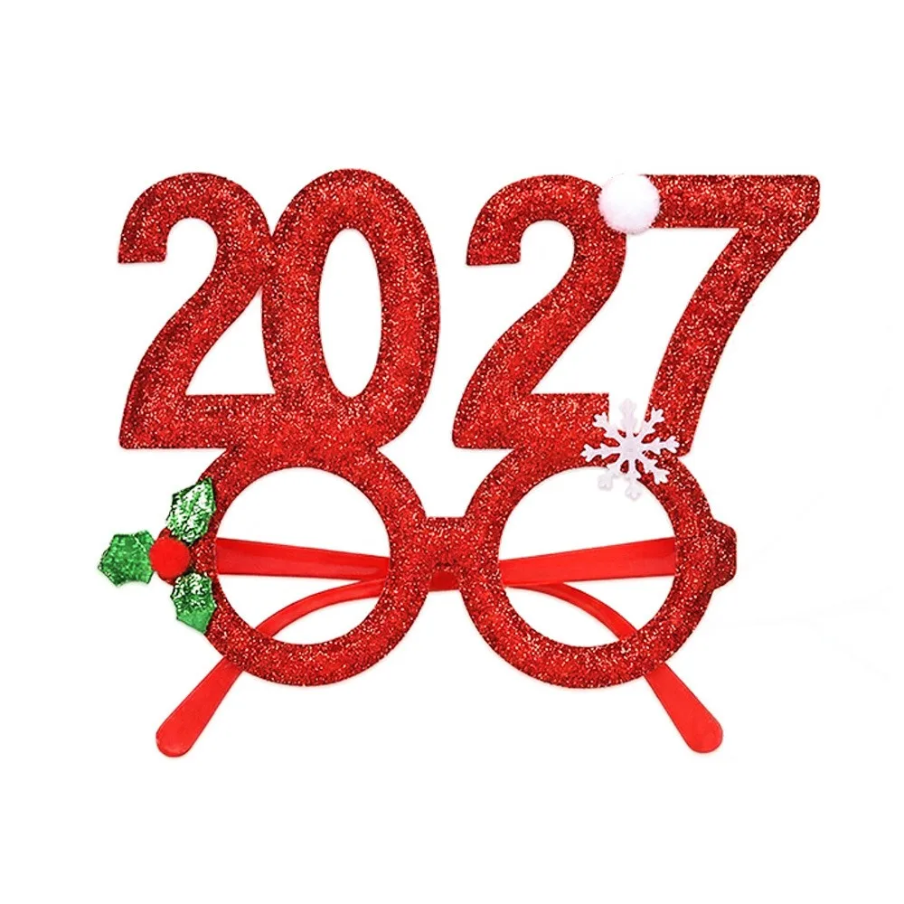 2027 New Years Eve Headband & Party Glasses Sequin 2027 Happy New Year Headband Cute Creative Glitter Hair Hoop Photo Prop Colorful Christmas Headpiece Party Decoration 12