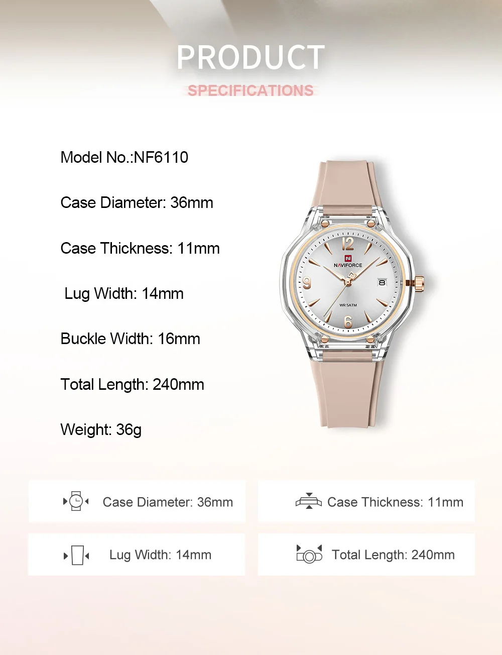 NAVIFORCE NF6110 Women's Watch