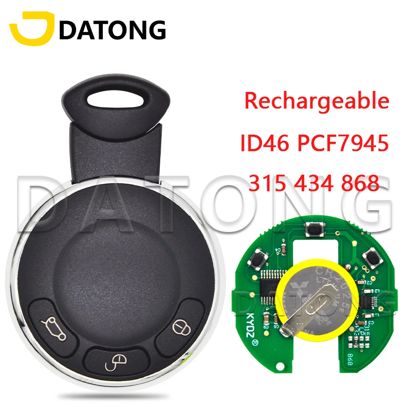 Datong World Car Remote Control Key For BMW Mini Cooper 315 434 868 CAS System PCF7945 Chip IYZKEYR5602 Auto Smart Card Key