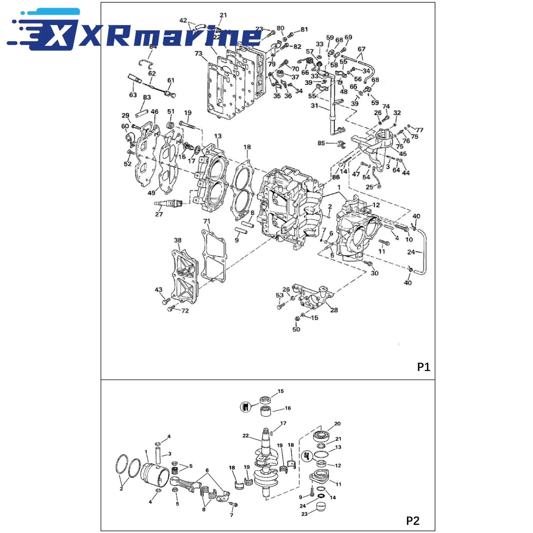 Power Head Gasket Kit For Johnson Evinrude 20-35 Hp 0433941