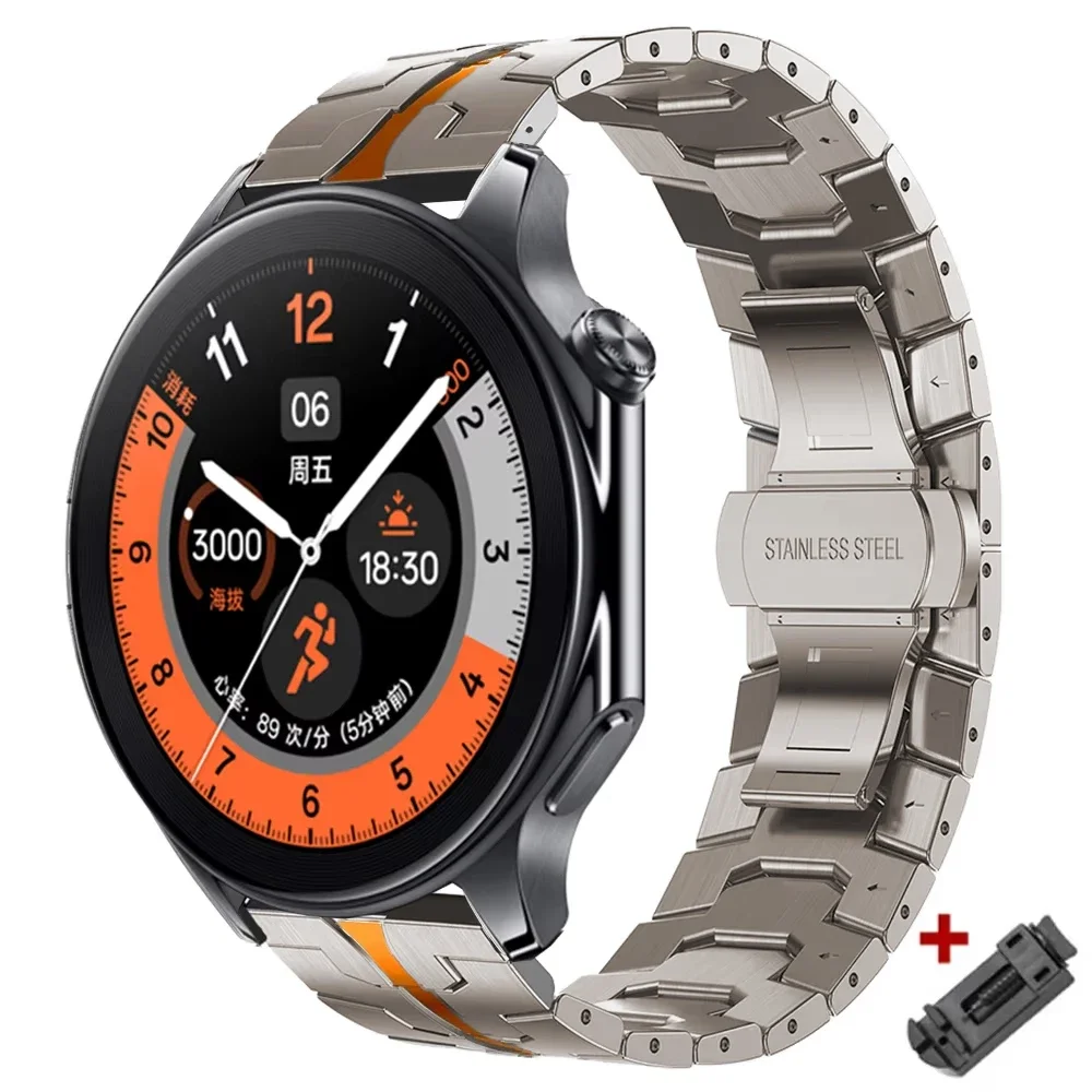 Luxury Stainless Steel Strap - 22mm Metal Band Wrist Bracelet
