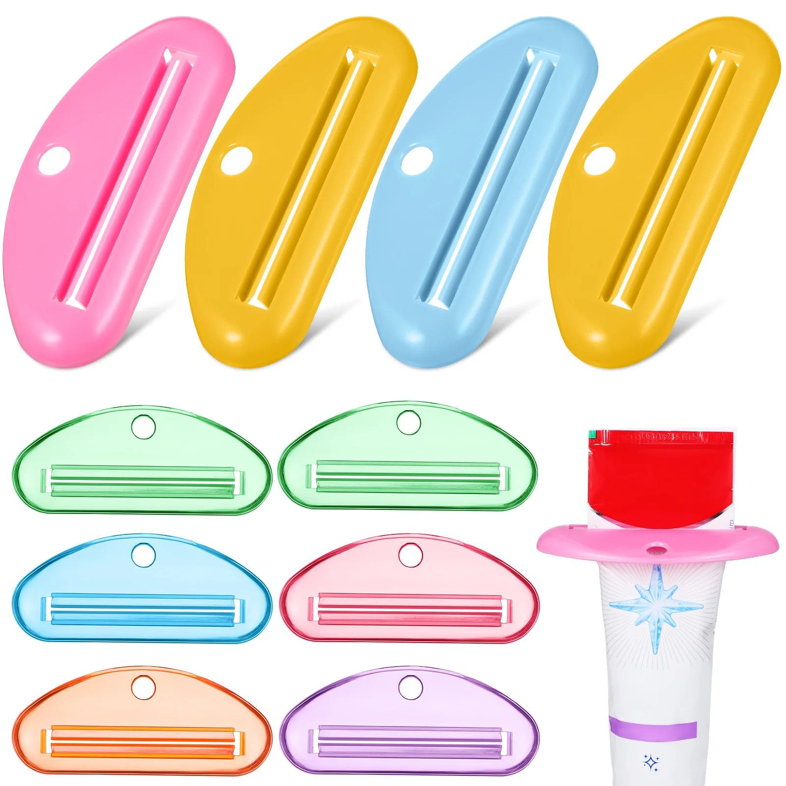 

10 Pcs Mixed Color Toothpaste Squeezer Rollers Squeezers Rolling Tube Tool Plastic Household