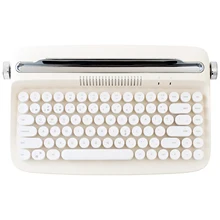  YUNZII ACTTO B303 Baby Pink Retro Wireless Bluetooth Typewriter Aesthetic Keyboard with Integrated Stand for Multi-Device 