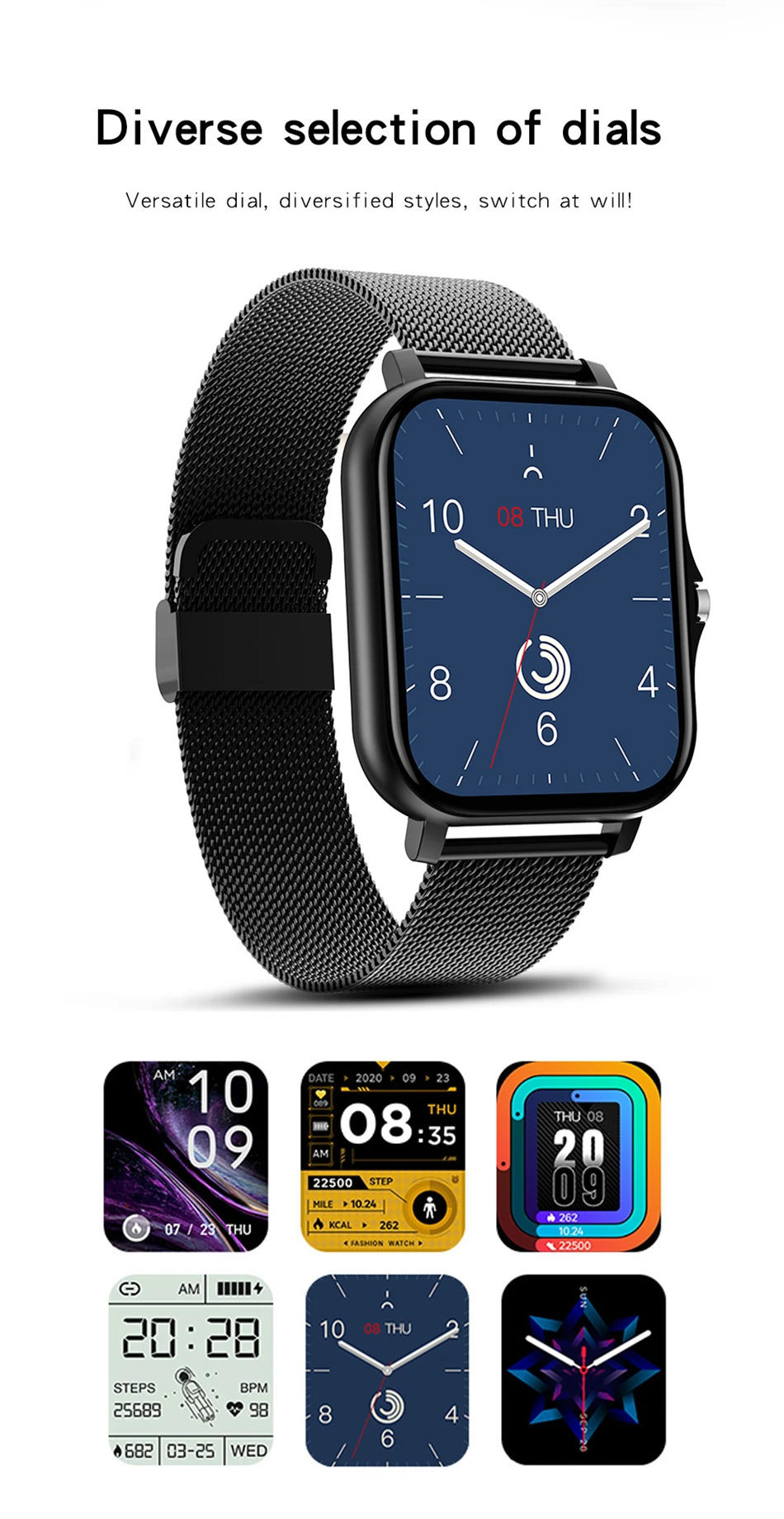 2022 New Smart Watch Men Full Touch Screen Sport Fitness Watch IP67 Waterproof Bluetooth call For Android ios smartwatch Men+Box