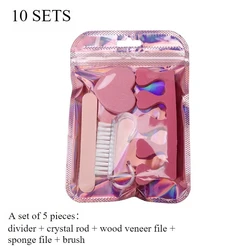 Deluxe 10 - Piece Nail Art and Care Set with Dual - Sided File and Wooden Cuticle Pusher (Love 10sets)