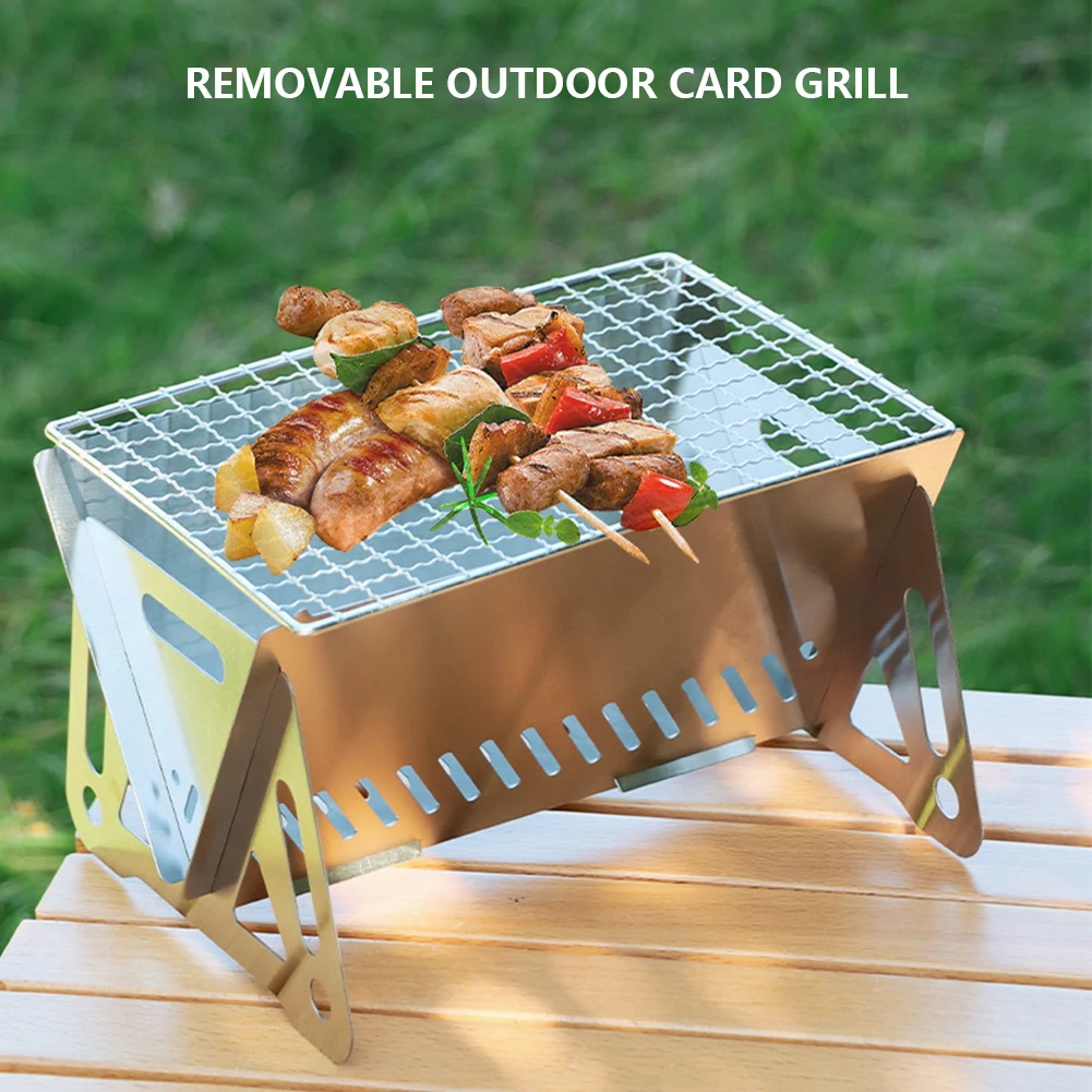 

Stainless steel Multifunction Camping BBQ Folding Barbecue Heating Stoves BBQ Grilling Rack Net Firewood Stove Portable