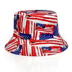Reversible Stars and Stripes Bucket Hat - Foldable, Casual Patriotic Style - One Size (Blue)