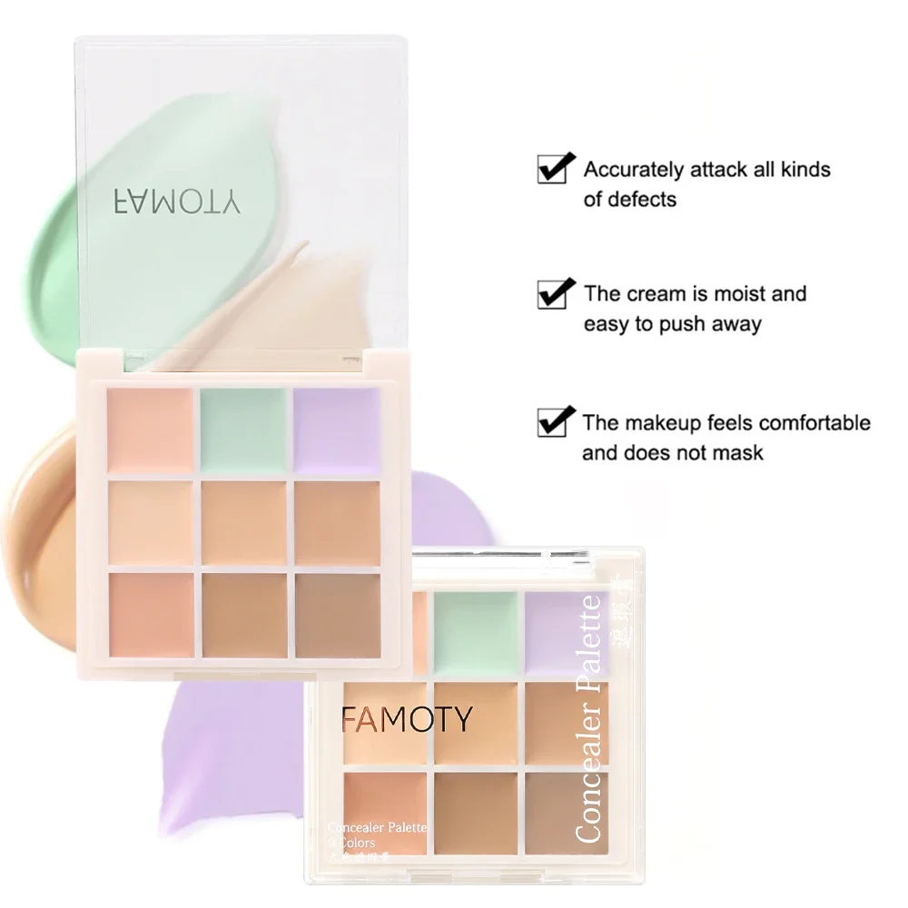 Concealer Contouring Palette Makeup Base 9 Colors Cover Dark Circles Acne Marks Corrector