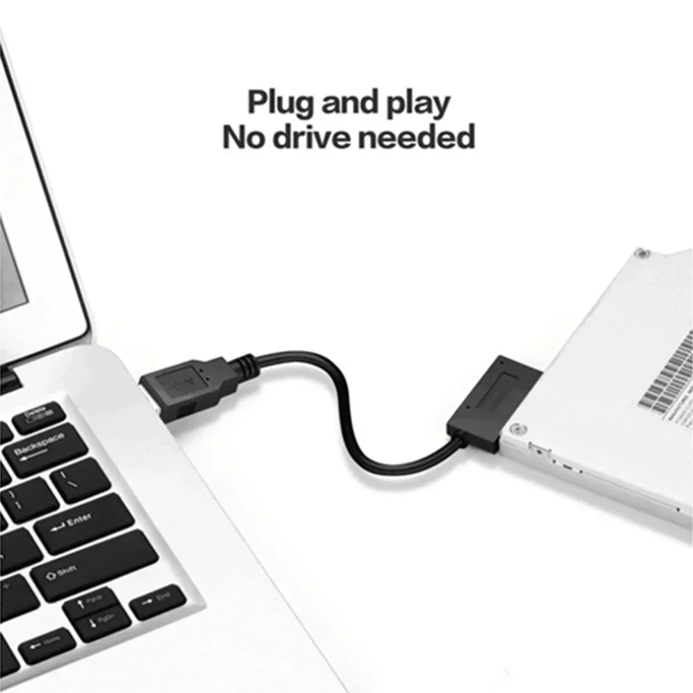 USB 2.0 to Mini Sata II 7+6 13Pin Adapter Converter Cable For Laptop CD/DVD ROM Slimline Drive Converter HDD Caddy